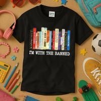 IM With The Banned Banned Books Reading Books Kids T-Shirt thumb 3