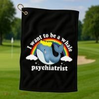 I Want To Be A Whale Psychiatrist Golf Towel thumb 1