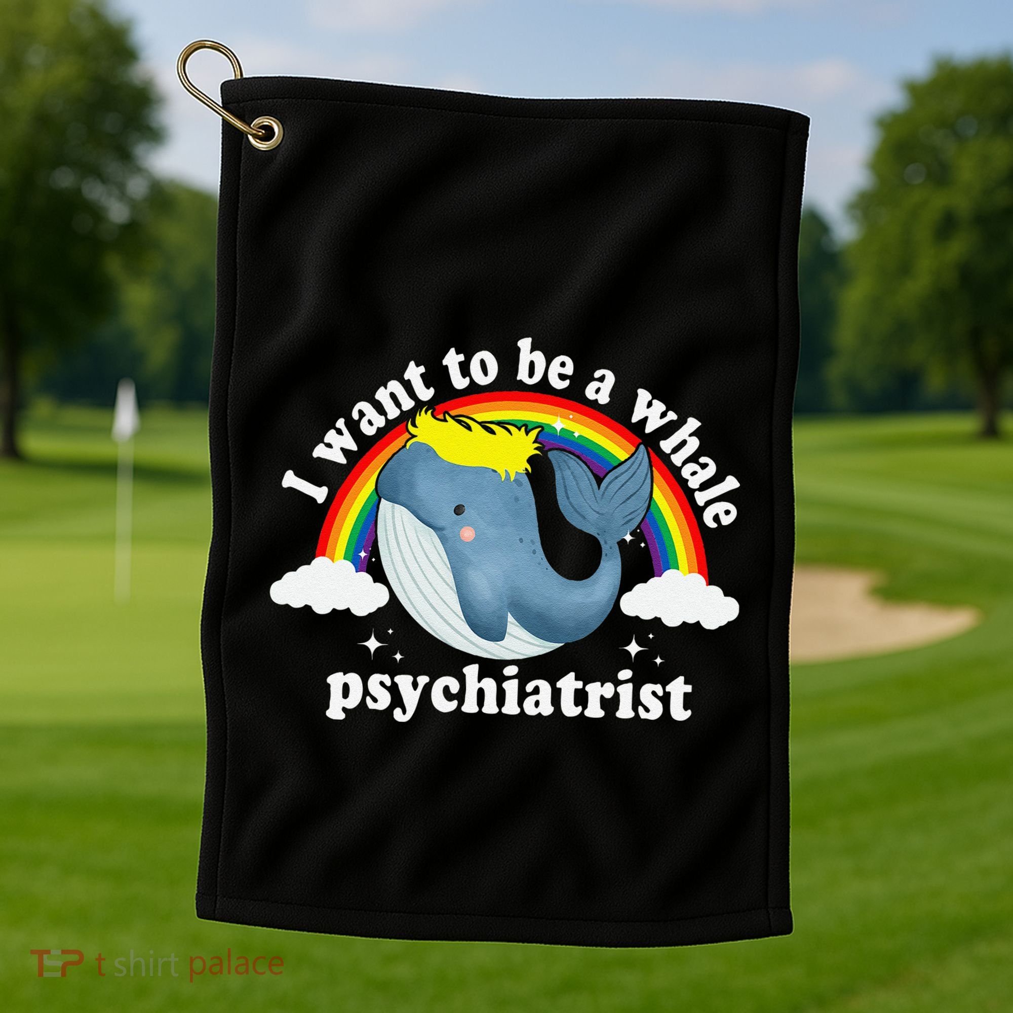 I Want To Be A Whale Psychiatrist Golf Towel