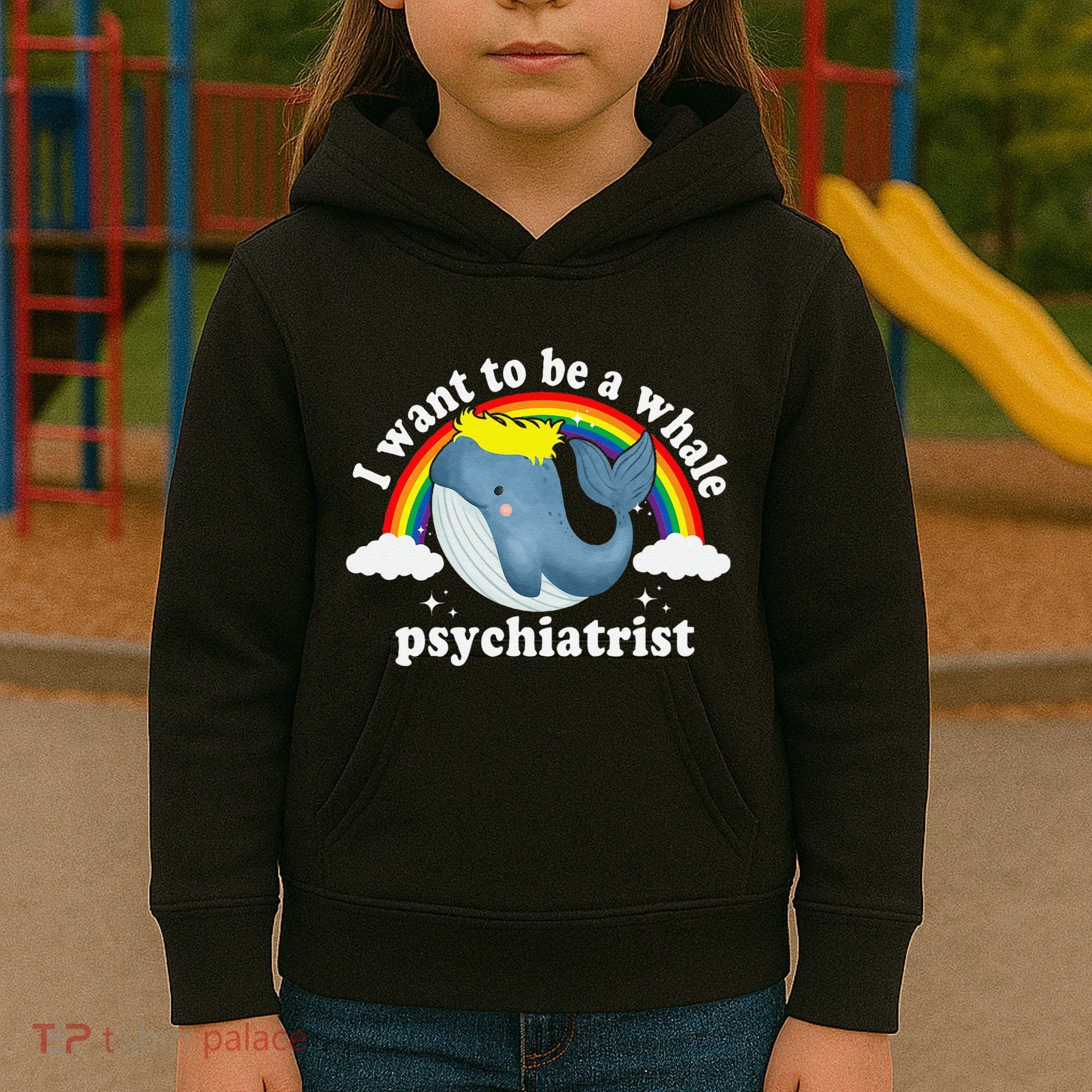 I Want To Be A Whale Psychiatrist Kids Hoodie