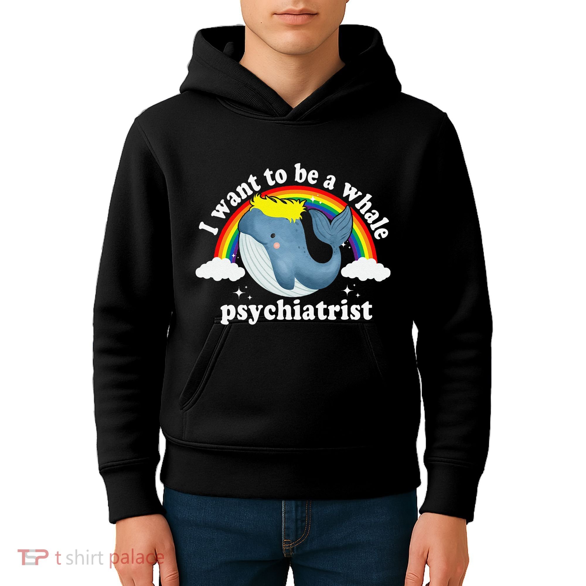 I Want To Be A Whale Psychiatrist Kids Hoodie