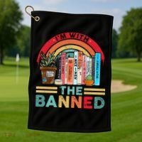 I'm with The Banned Books Lover Golf Towel thumb 1