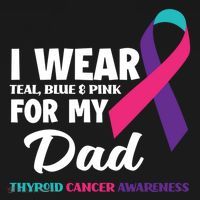 I Wear Teal Blue And Pink For My Dad Thyroid Cancer Awareness Funny Gift Women's Hoodie thumb 2