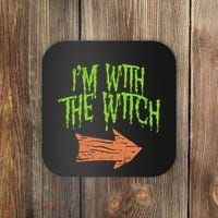 Im With The Witch Husband Halloween Costume Couple Coaster thumb 0