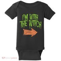 Im With The Witch Husband Halloween Costume Couple Baby Bodysuit thumb 0