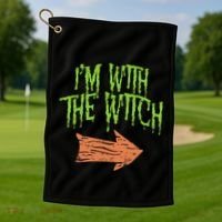 Im With The Witch Husband Halloween Costume Couple Golf Towel thumb 1