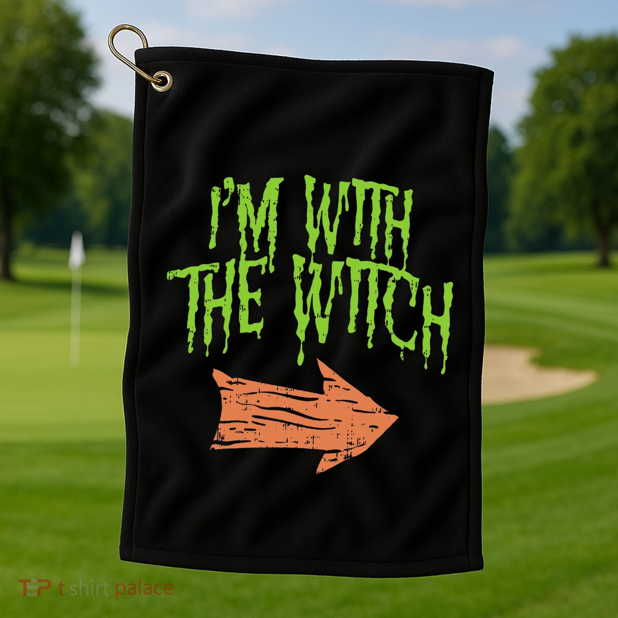 Im With The Witch Husband Halloween Costume Couple Golf Towel