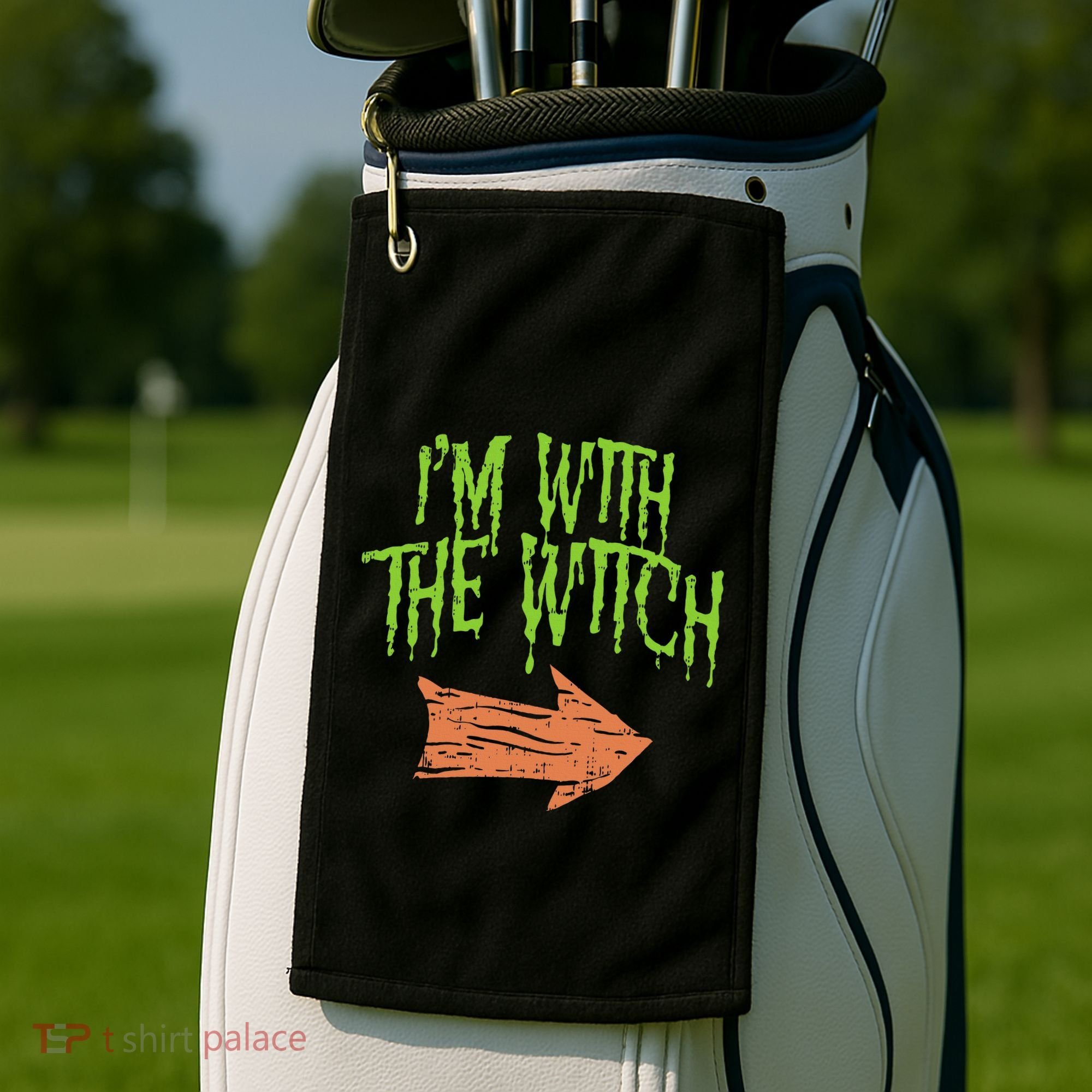 Im With The Witch Husband Halloween Costume Couple Golf Towel