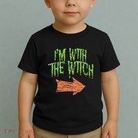 Im With The Witch Husband Halloween Costume Couple Toddler T-Shirt thumb 2