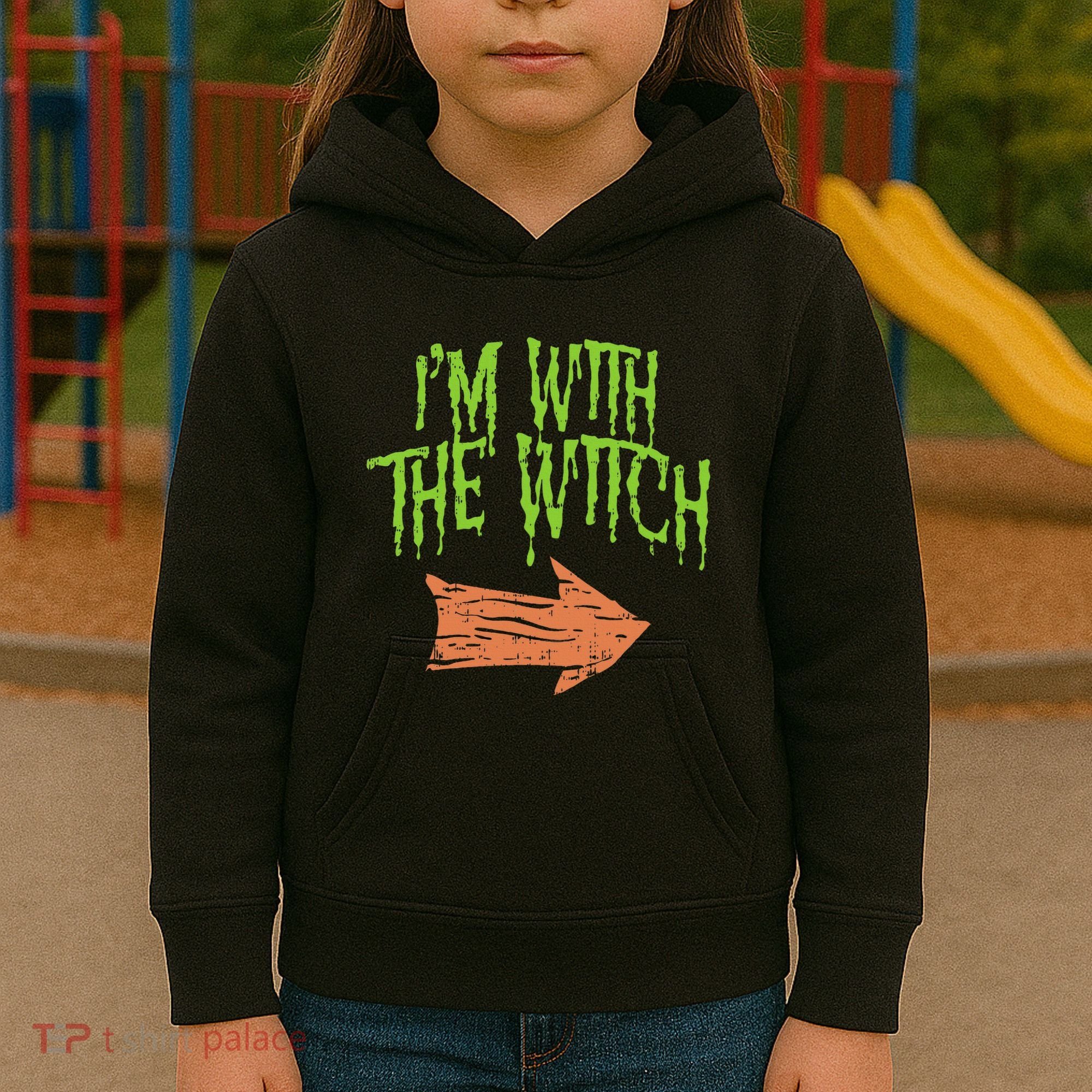 Im With The Witch Husband Halloween Costume Couple Kids Hoodie