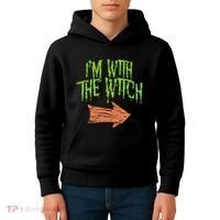 Im With The Witch Husband Halloween Costume Couple Kids Hoodie thumb 4