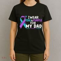 I Wear Teal & Purple For My Dad Suicide Prevention Awareness T-Shirt thumb 4