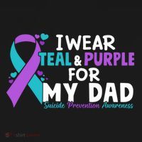 I Wear Teal & Purple For My Dad Suicide Prevention Awareness Women's Hoodie thumb 2