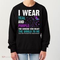 I Wear Teal & Purple Suicide Prevention Awareness Women's Sweatshirt thumb 0