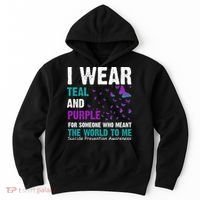 I Wear Teal & Purple Suicide Prevention Awareness Hoodie thumb 0