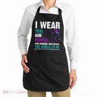 I Wear Teal & Purple Suicide Prevention Awareness Apron thumb 2