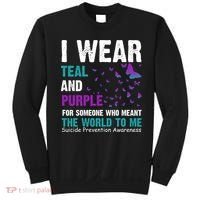 I Wear Teal & Purple Suicide Prevention Awareness Sweatshirt thumb 0
