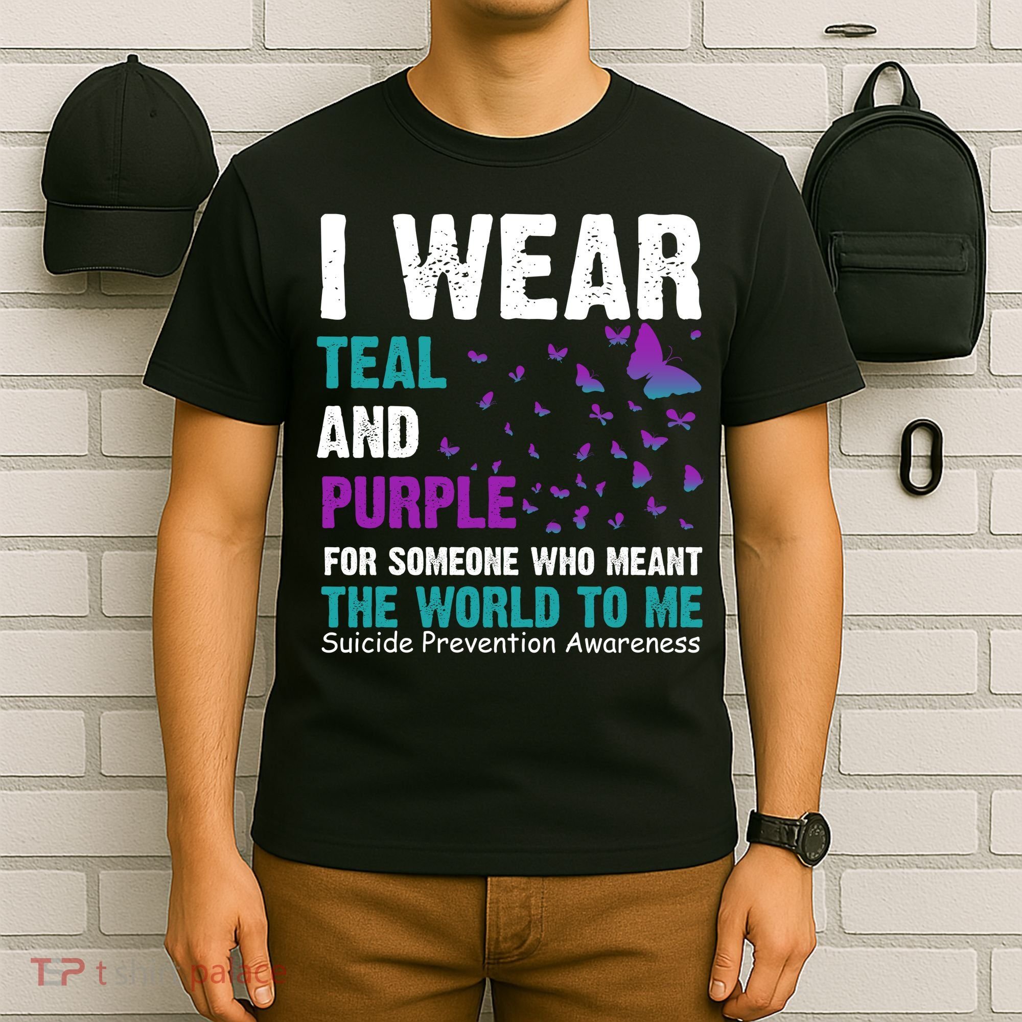 I Wear Teal & Purple Suicide Prevention Awareness T-Shirt