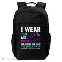 I Wear Teal & Purple Suicide Prevention Awareness Backpack thumb 0