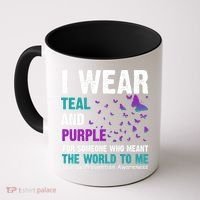 I Wear Teal & Purple Suicide Prevention Awareness Coffee Mug thumb 0