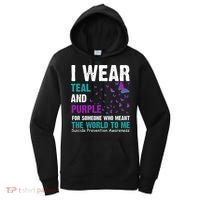 I Wear Teal & Purple Suicide Prevention Awareness Women's Hoodie thumb 0