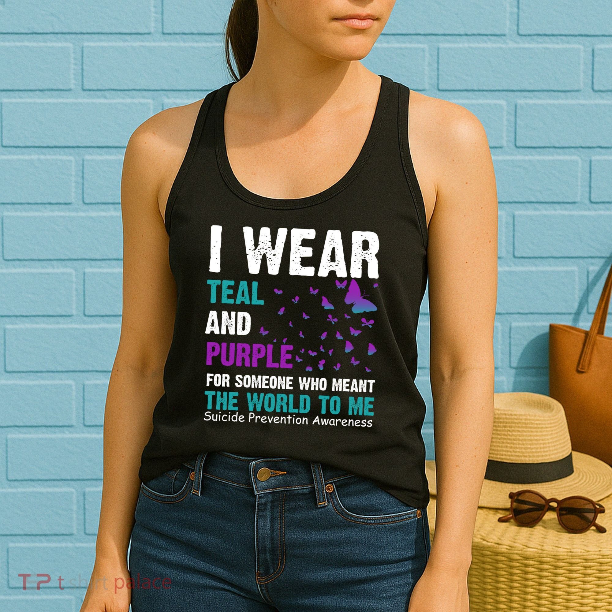I Wear Teal & Purple Suicide Prevention Awareness Women's Tank Top