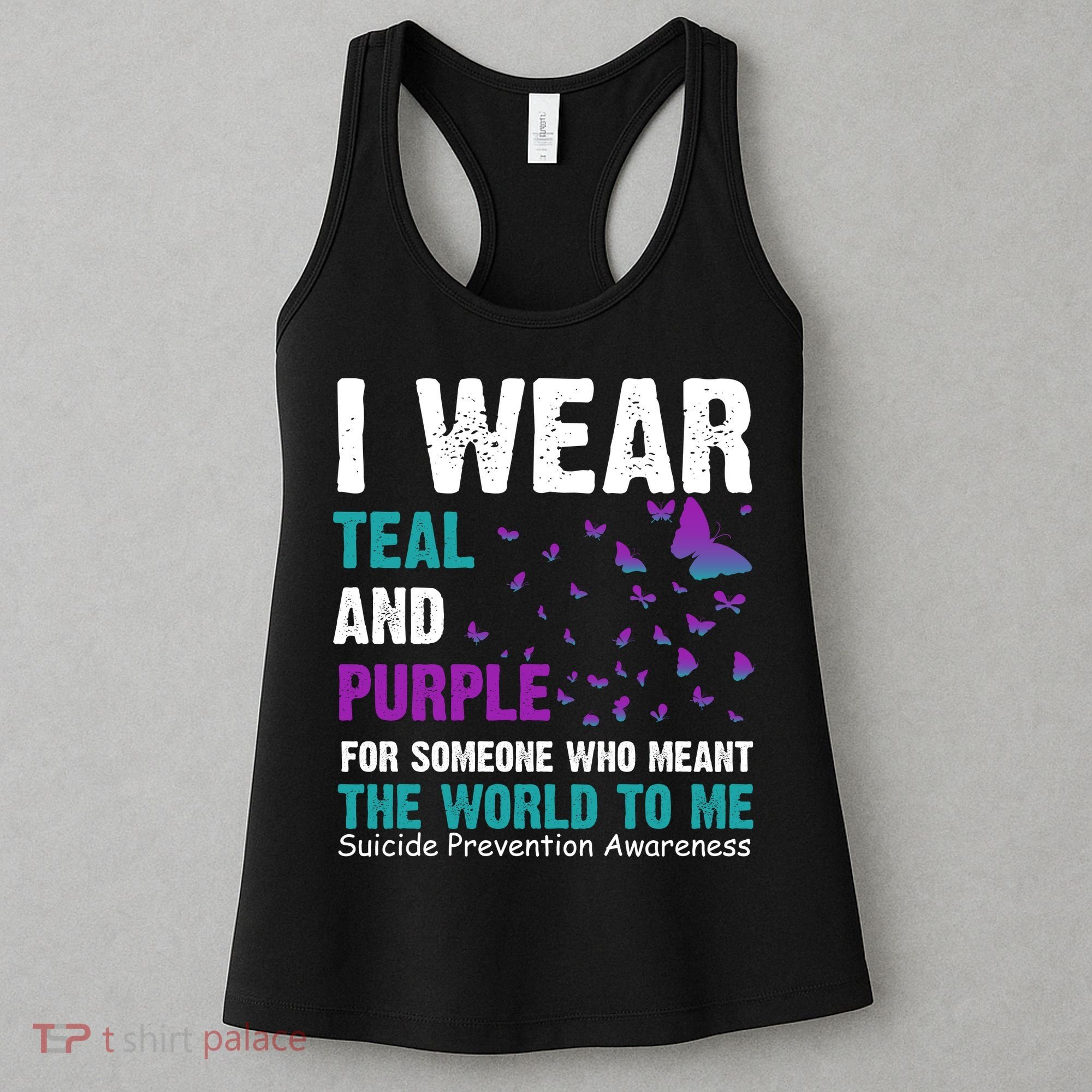 I Wear Teal & Purple Suicide Prevention Awareness Women's Tank Top