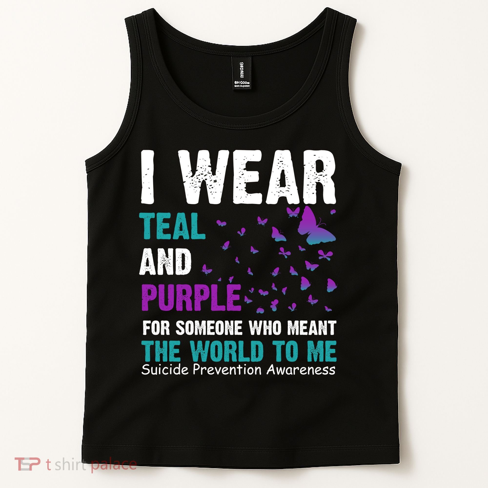 I Wear Teal & Purple Suicide Prevention Awareness Tank Top