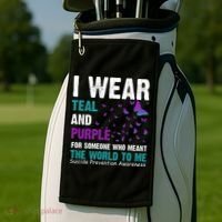 I Wear Teal & Purple Suicide Prevention Awareness Golf Towel thumb 2