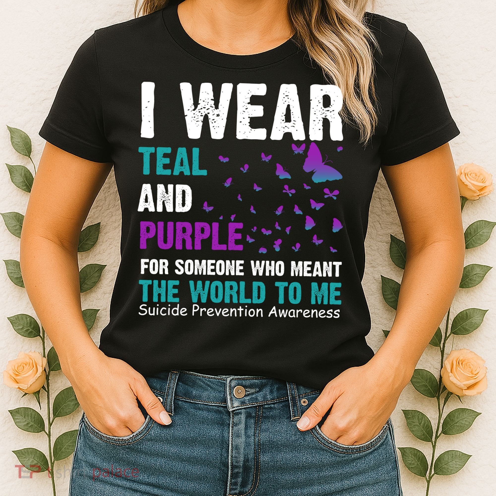I Wear Teal & Purple Suicide Prevention Awareness Women's T-Shirt