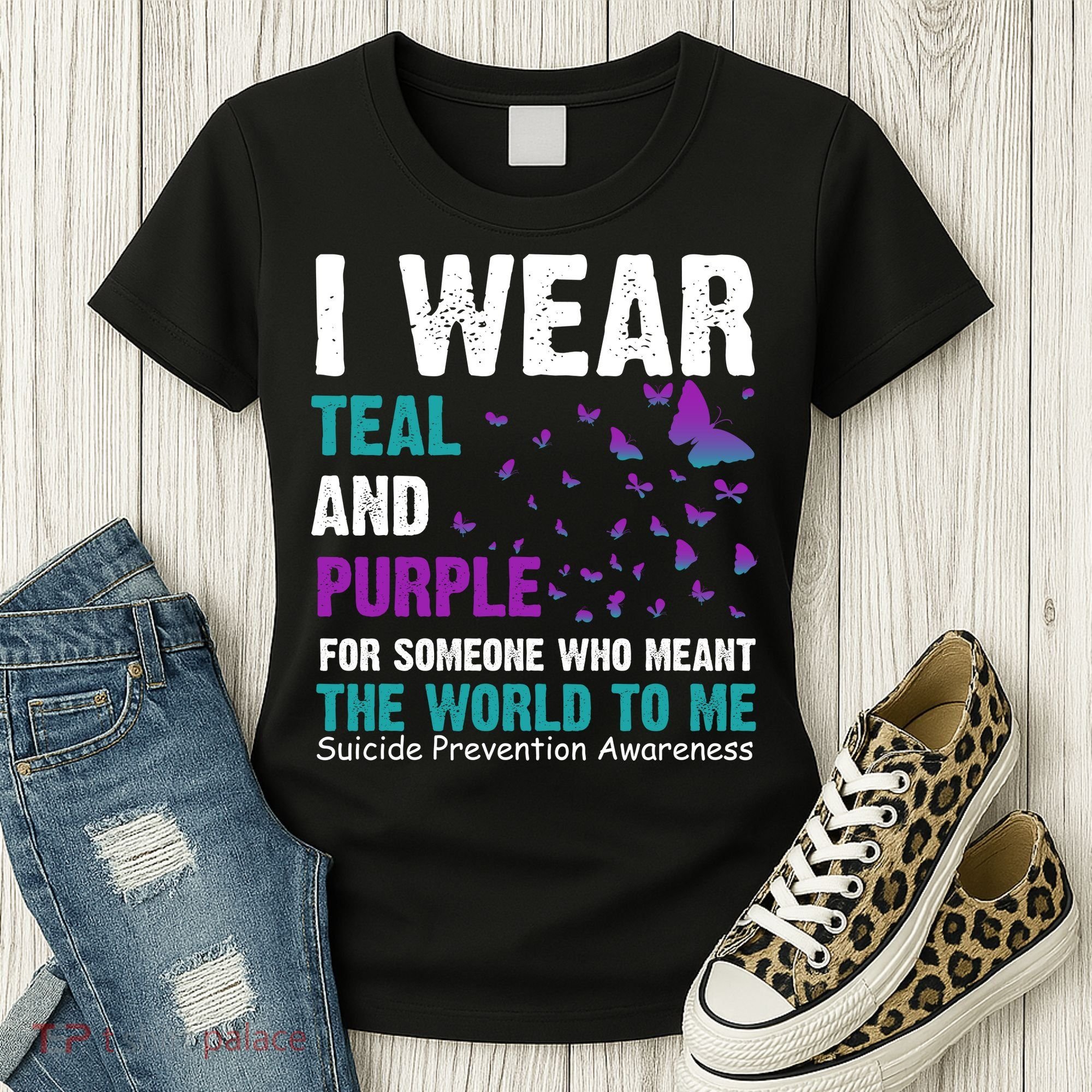 I Wear Teal & Purple Suicide Prevention Awareness Women's T-Shirt