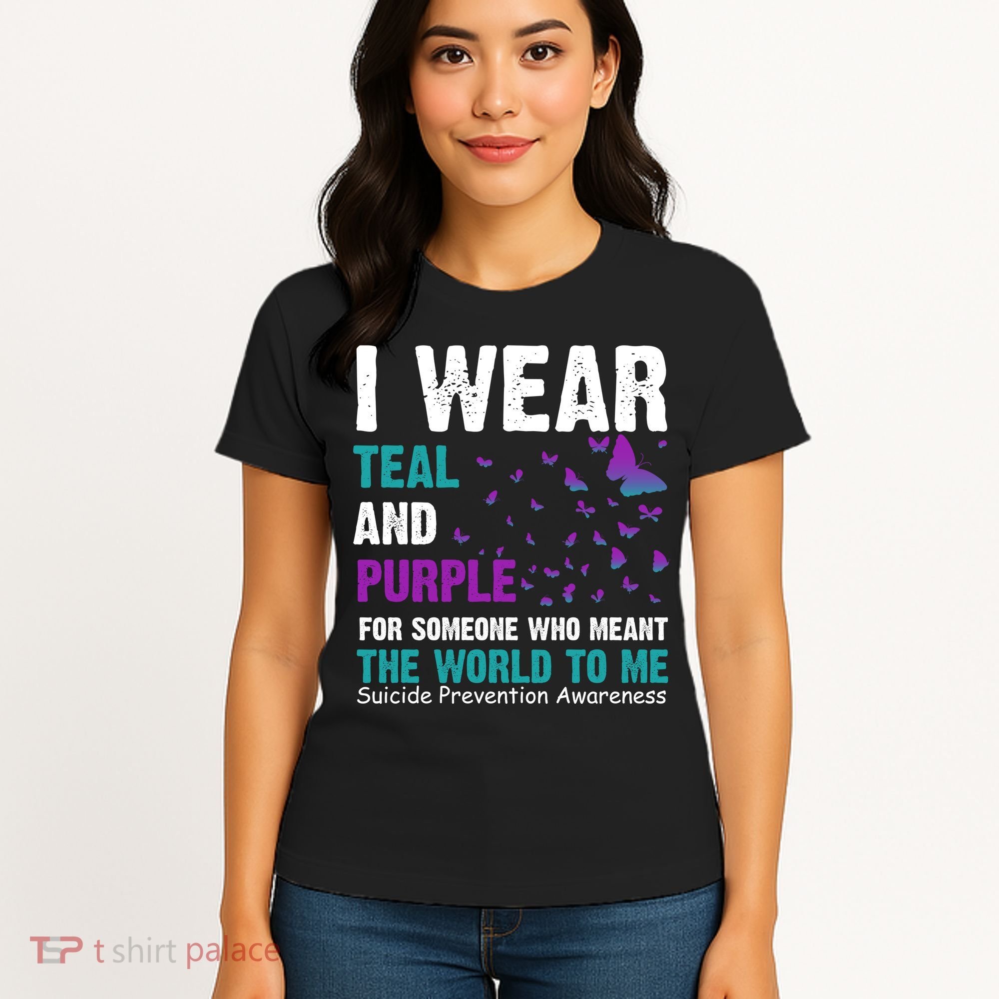 I Wear Teal & Purple Suicide Prevention Awareness Women's T-Shirt