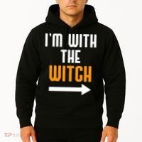 I'm With The Witch Funny Halloween Costume Hoodie thumb 2