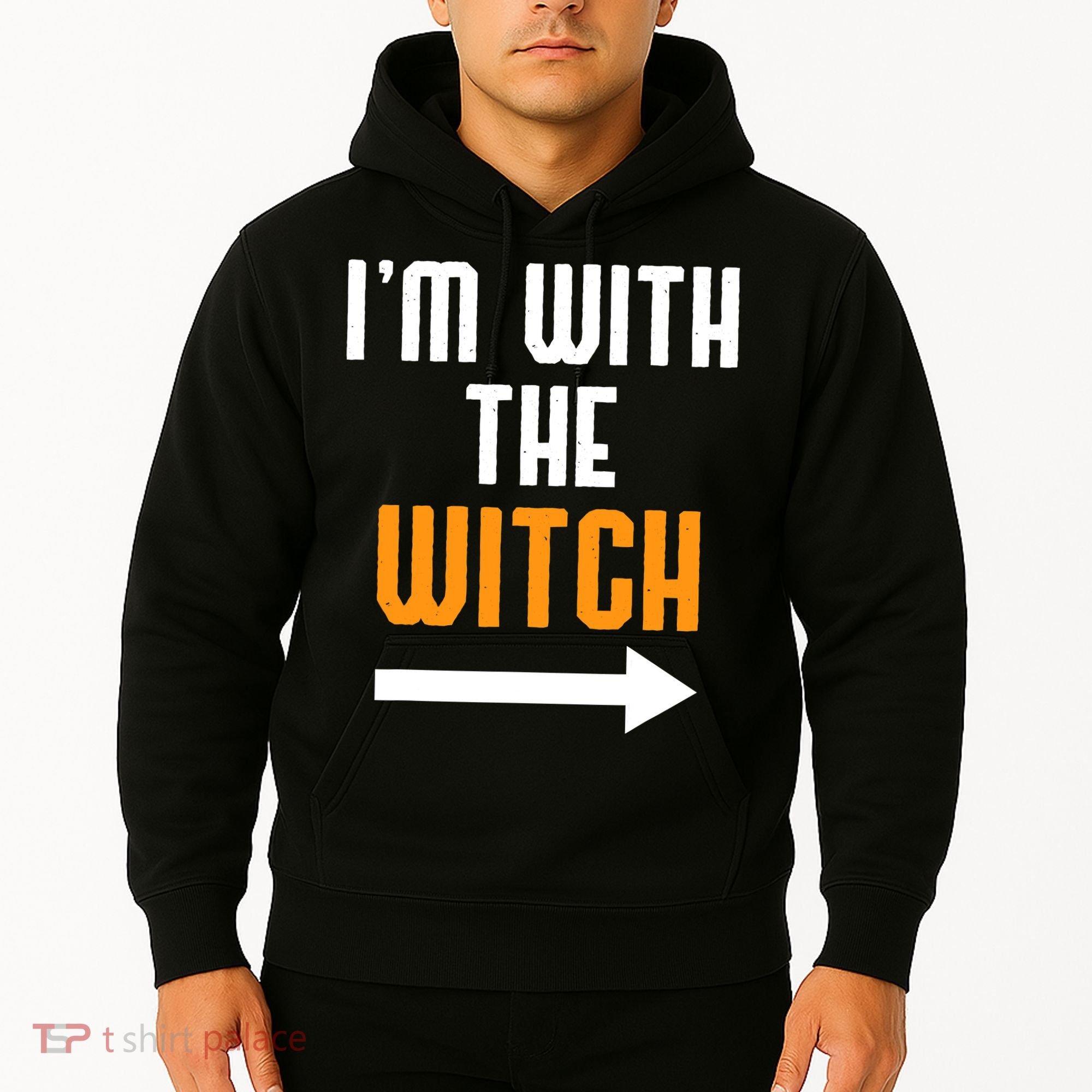 I'm With The Witch Funny Halloween Costume Hoodie