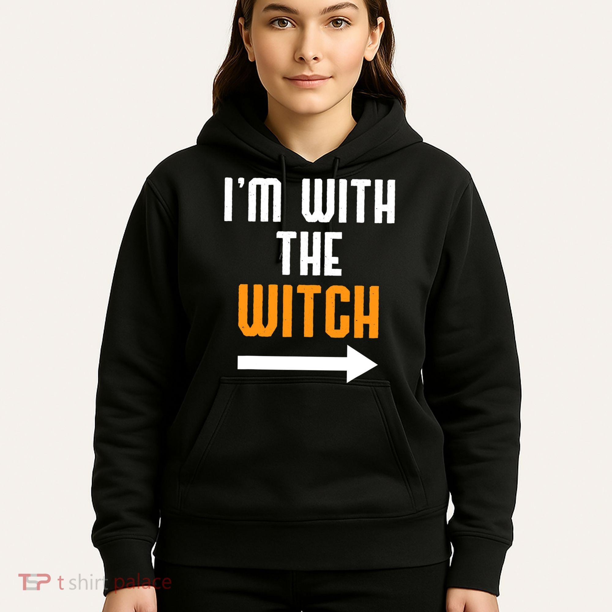 I'm With The Witch Funny Halloween Costume Hoodie