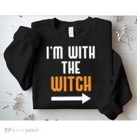 I'm With The Witch Funny Halloween Costume Sweatshirt thumb 2