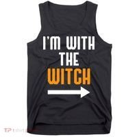 I'm With The Witch Funny Halloween Costume Tank Top thumb 0