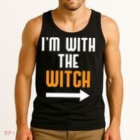 I'm With The Witch Funny Halloween Costume Tank Top thumb 3