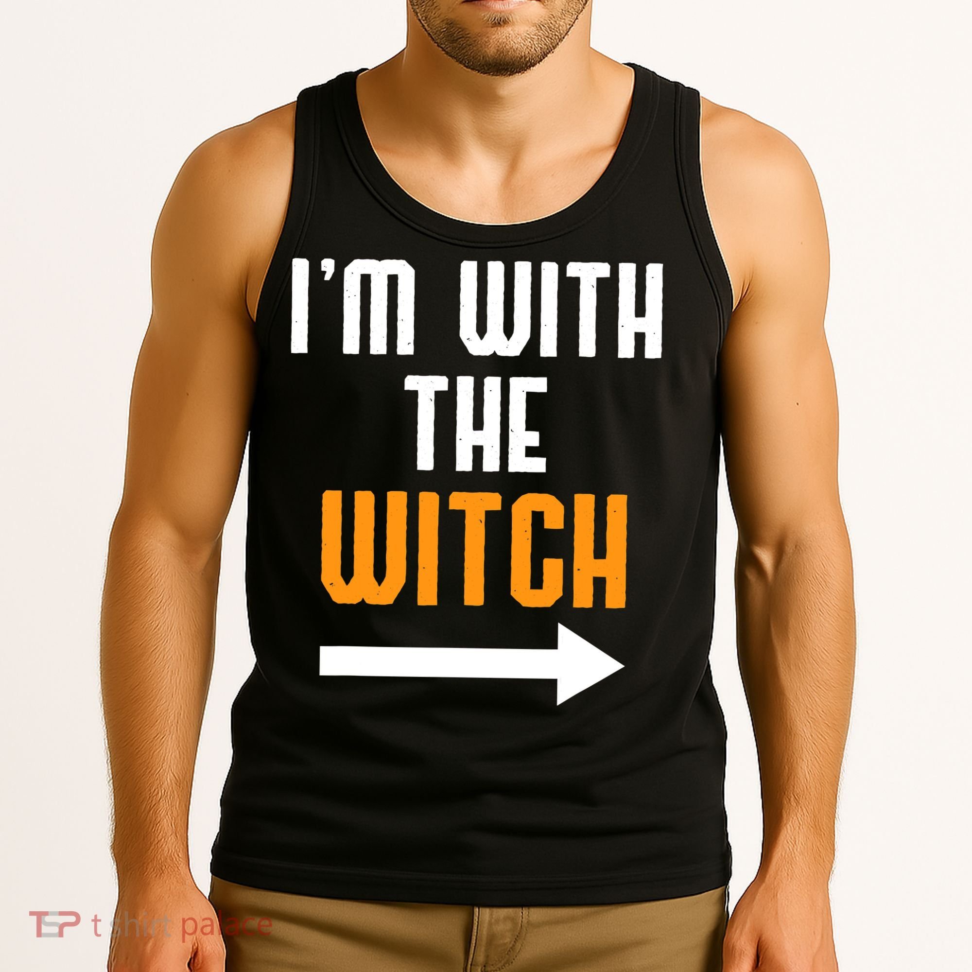 I'm With The Witch Funny Halloween Costume Tank Top