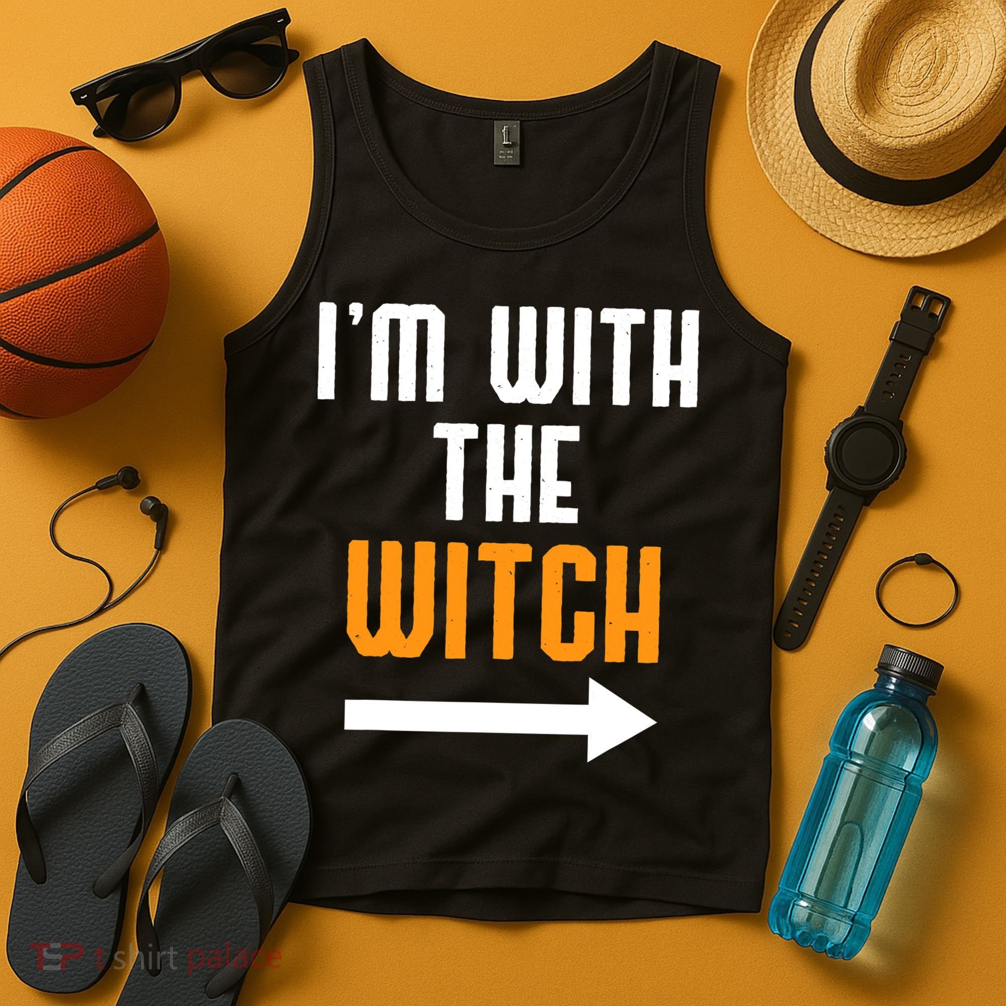 I'm With The Witch Funny Halloween Costume Tank Top