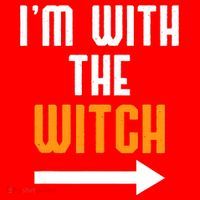 I'm With The Witch Funny Halloween Costume Santa Hat thumb 1