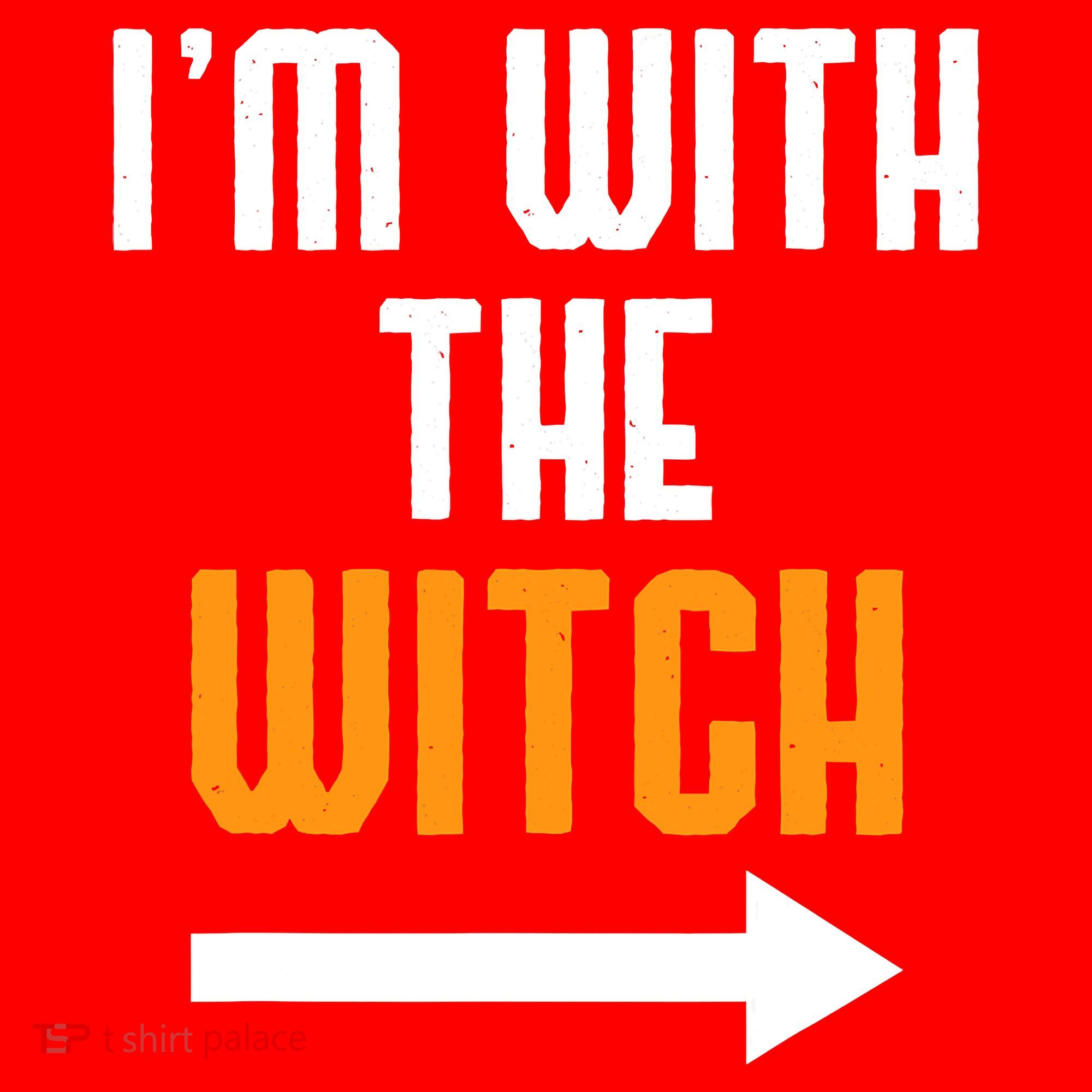 I'm With The Witch Funny Halloween Costume Santa Hat