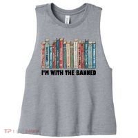 I'm With The Banned Book Women's Racerback Cropped Tank thumb 0