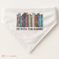 I'm With The Banned Book USA-Made Doggie Bandana thumb 0