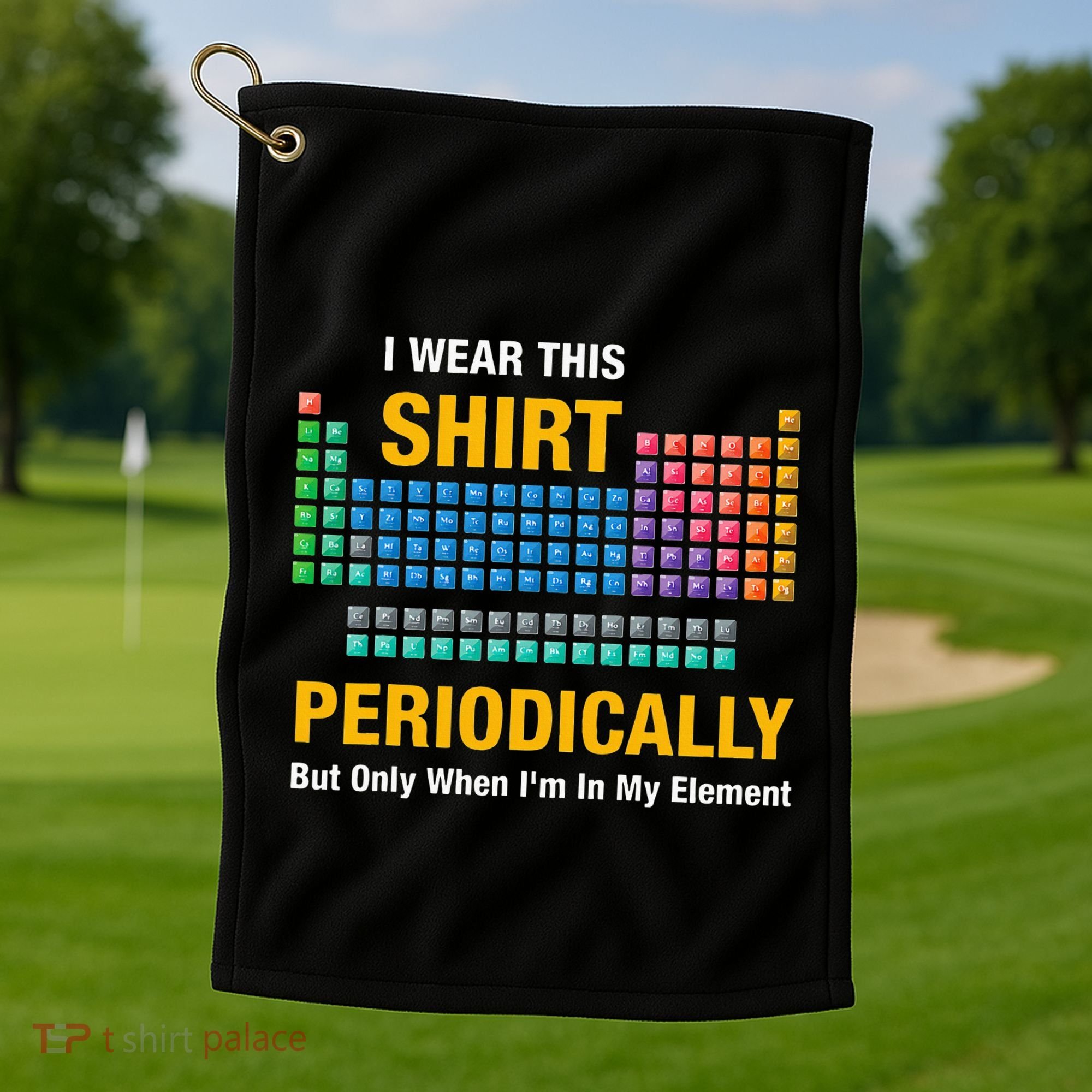 I Wear This Periodically Retro Chemistry Golf Towel