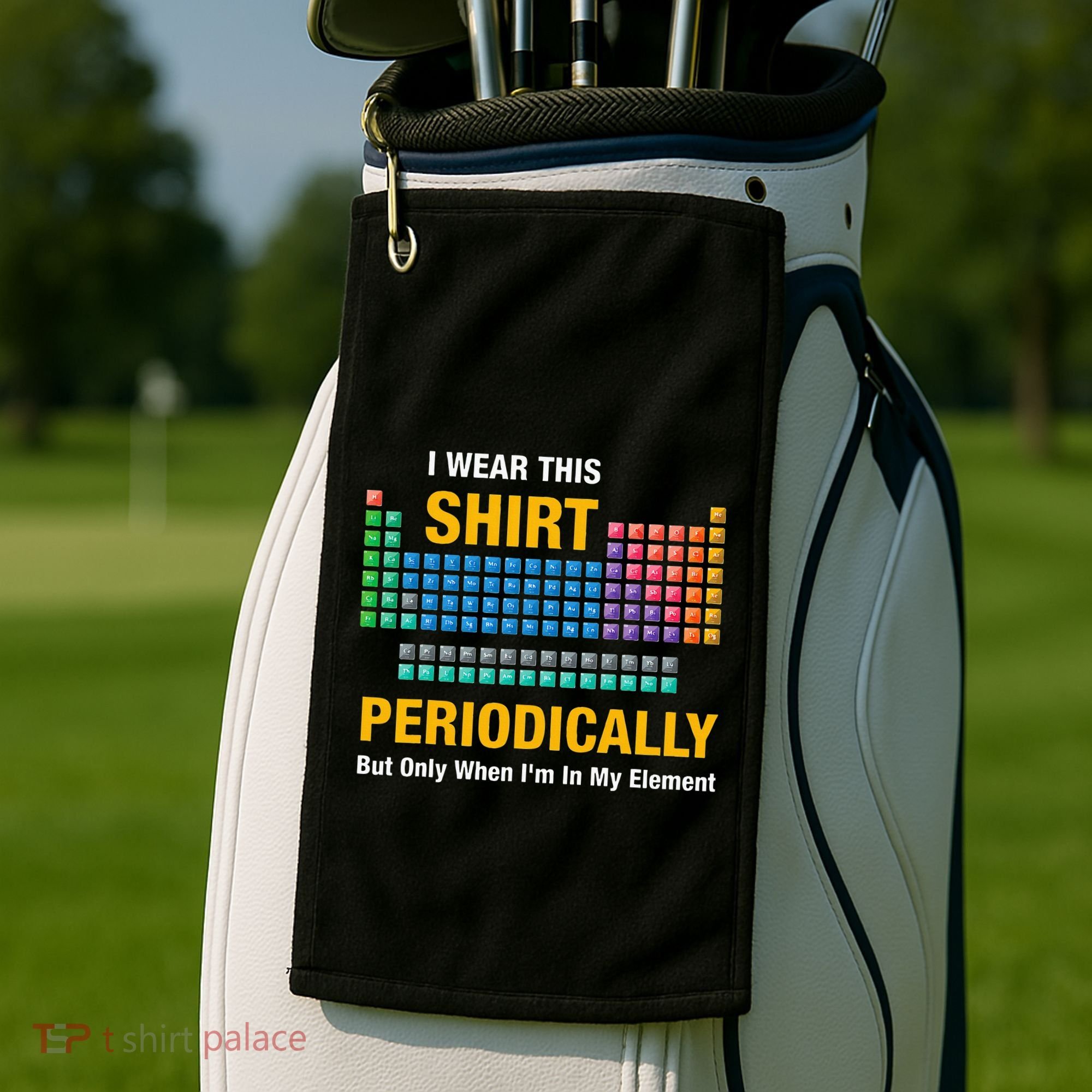 I Wear This Periodically Retro Chemistry Golf Towel