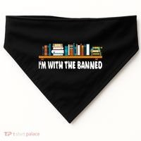Im With The Banned Librarian Books Bookworm USA-Made Doggie Bandana thumb 0