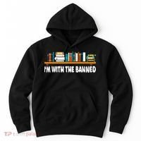 Im With The Banned Librarian Books Bookworm Hoodie thumb 0