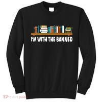 Im With The Banned Librarian Books Bookworm Sweatshirt thumb 0
