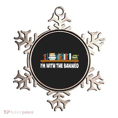 Im With The Banned Librarian Books Bookworm Ornament